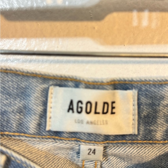 AGOLDE Los Angeles Women’s Distressed Ripped Jeans Size 24 High Rise Straight - Picture 2 of 5
